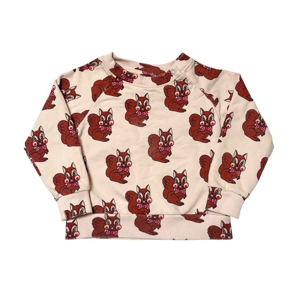 Hugo Loves Tiki Organic Cotton Squirrel Print Sweatshirt Size 18-24m